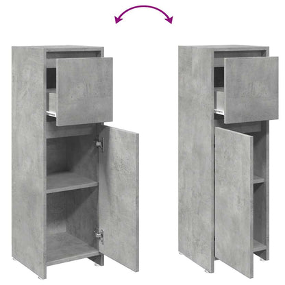 Mobile da Bagno Grigio Cemento 30x30x95 cm in Legno Multistrato