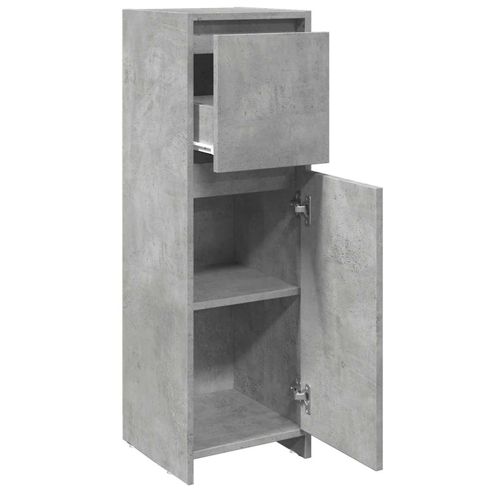 Mobile da Bagno Grigio Cemento 30x30x95 cm in Legno Multistrato