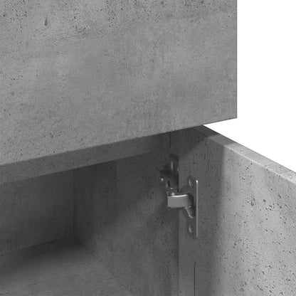 Mobile da Bagno Grigio Cemento 30x30x95 cm in Legno Multistrato