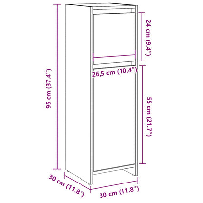 Mobile da Bagno Grigio Cemento 30x30x95 cm in Legno Multistrato | homemem39