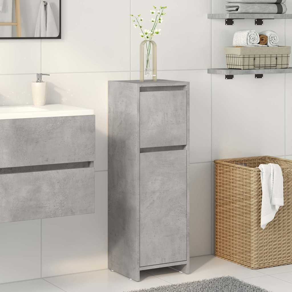 Mobile da Bagno Grigio Cemento 30x30x95 cm in Legno Multistrato