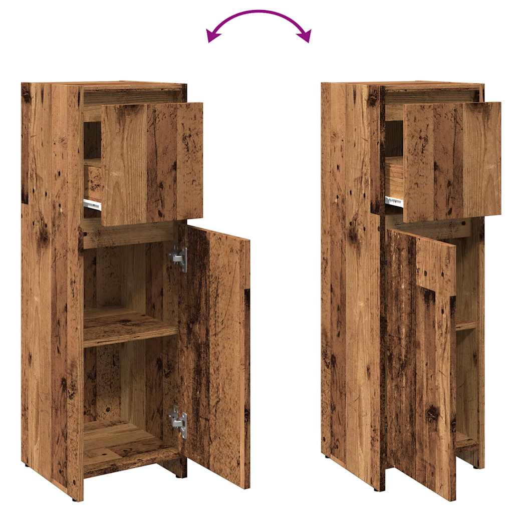 Mobile da Bagno Legno Antico 30x30x95 cm in Legno Multistrato | homemem39