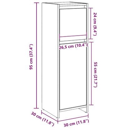 Mobile da Bagno Legno Antico 30x30x95 cm in Legno Multistrato | homemem39