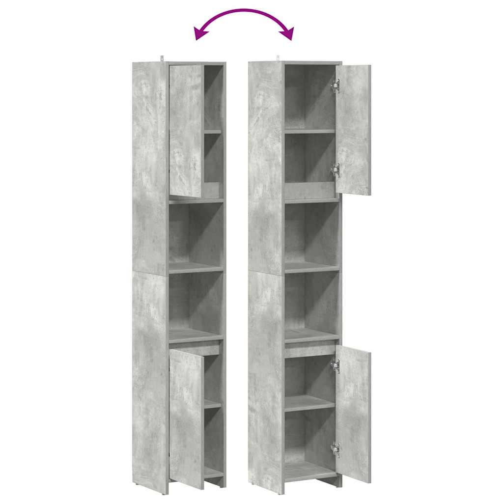 Mobile da Bagno Grigio Cemento 30x30x183,5 cm Legno Multistrato | homemem39