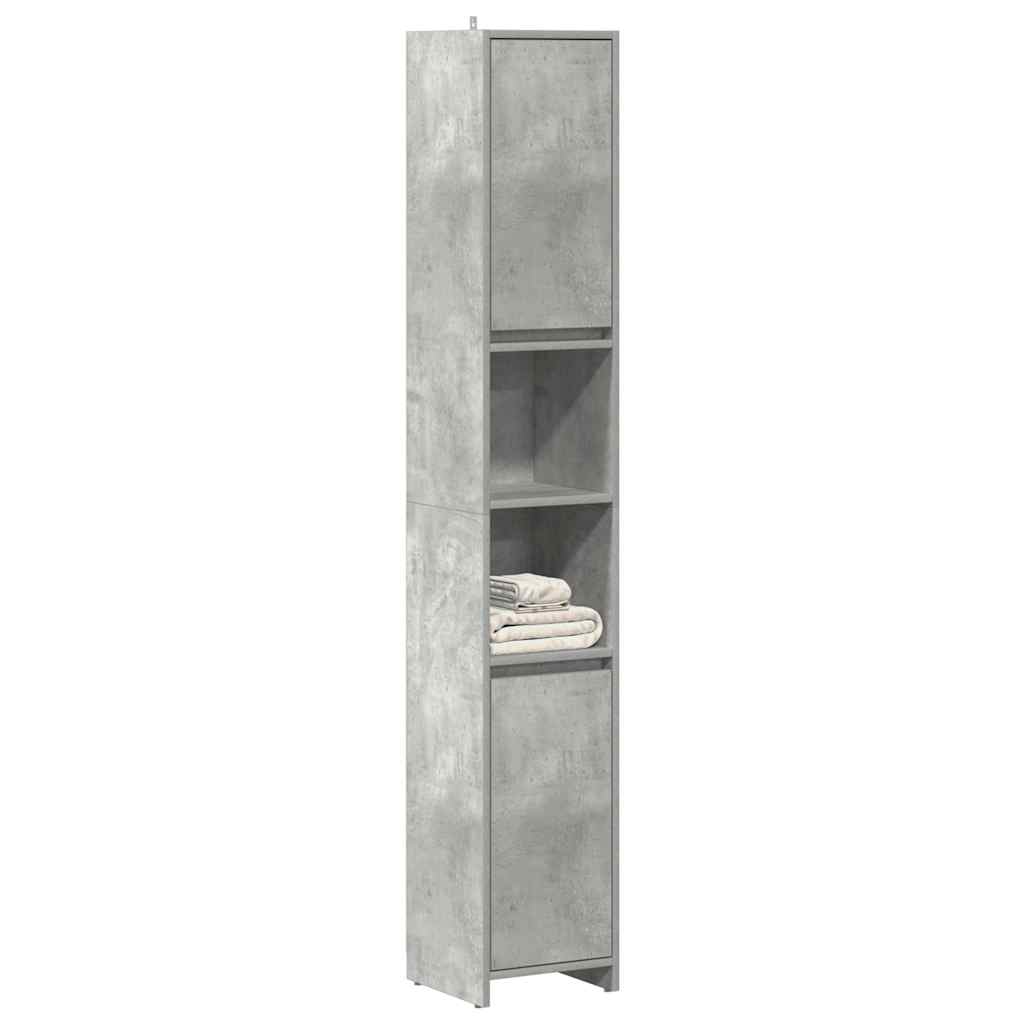 Mobile da Bagno Grigio Cemento 30x30x183,5 cm Legno Multistrato