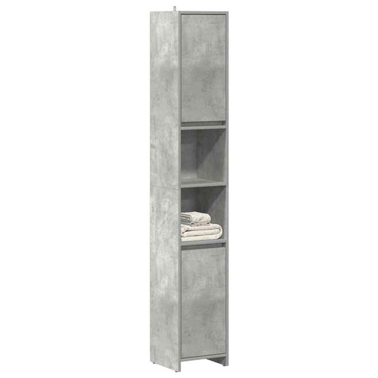 Mobile da Bagno Grigio Cemento 30x30x183,5 cm Legno Multistrato