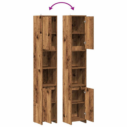 Mobile da Bagno Legno Antico 30x30x183,5 cm in Truciolato | homemem39