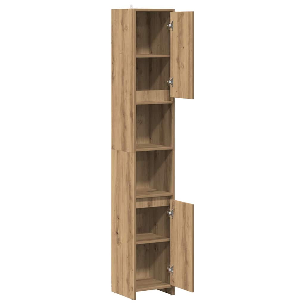 Mobile da Bagno Rovere Artigianale 30x30x183,5 cm in Truciolato