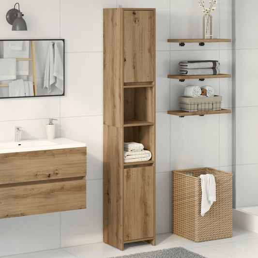Mobile da Bagno Rovere Artigianale 30x30x183,5 cm in Truciolato | homemem39