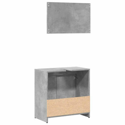 Set Mobili da Bagno 2 pz Grigio Cemento in Legno Multistrato | homemem39
