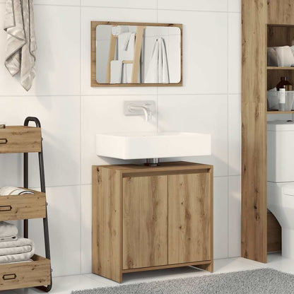 Set Mobili da Bagno 2 pz Rovere Artigianale Legno Multistrato | homemem39