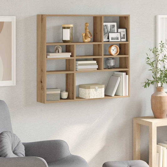 Scaffale a Parete Rovere Artigianale 90x16x78 cm Truciolato | homemem39