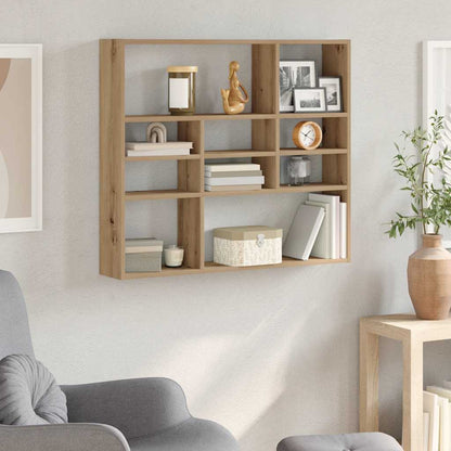 Scaffale a Parete Rovere Artigianale 90x16x78 cm Truciolato