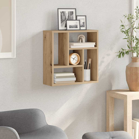 Scaffale a Parete Rovere Artigianale 45x16x45 cm in Truciolato
