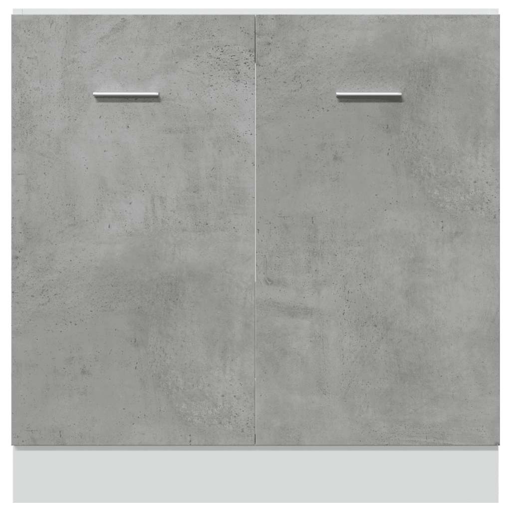 Armadio per Lavabo “Lyon” Grigio Cemento 80x46x81,5 cm in