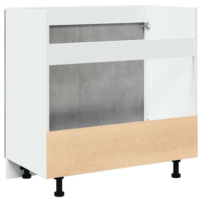 Armadio per Lavabo “Lyon” Grigio Cemento 80x46x81,5 cm in