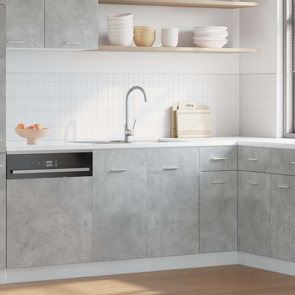 Armadio per Lavabo “Lyon” Grigio Cemento 80x46x81,5 cm in