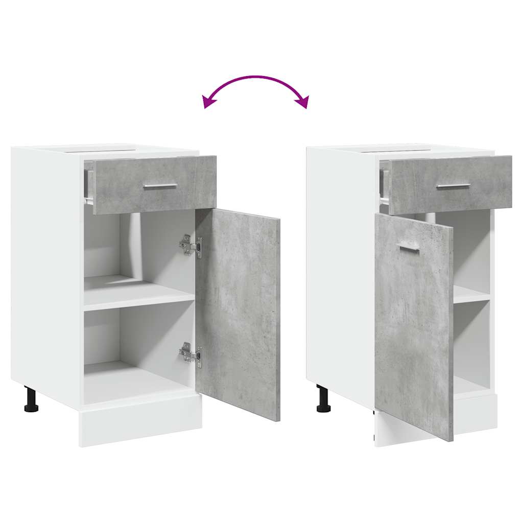 Armadio Inferiore Cassetto “Lyon” Grigio Cemento 40x46x81,5