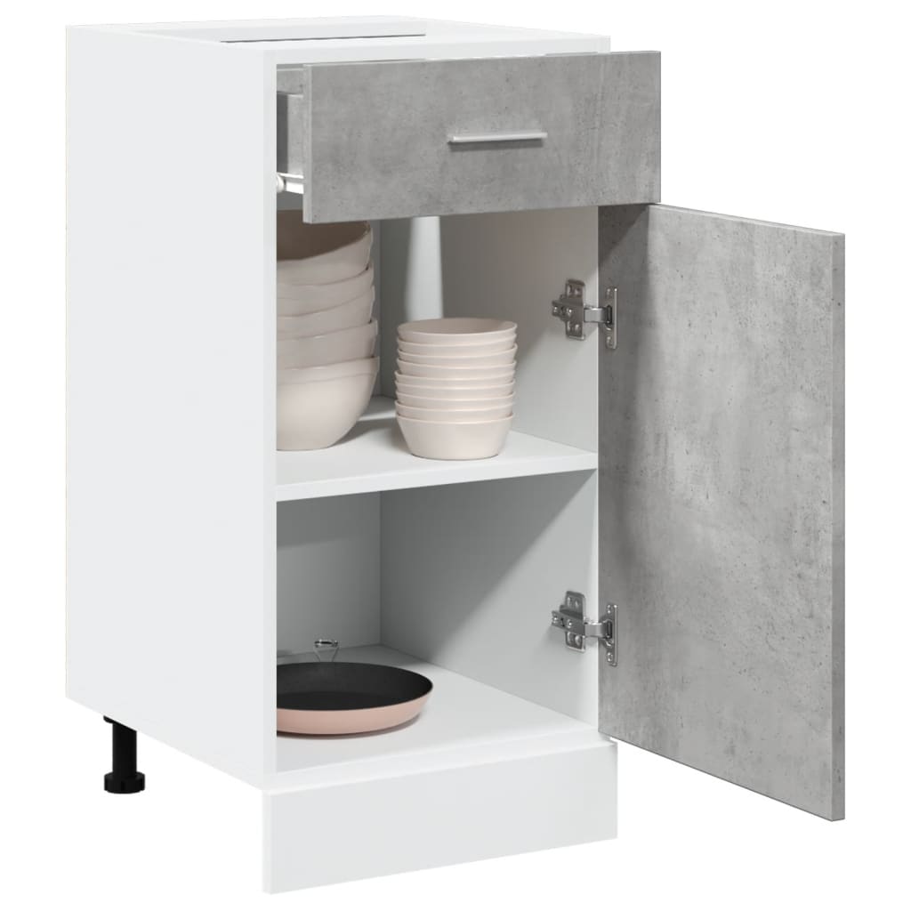 Armadio Inferiore Cassetto “Lyon” Grigio Cemento 40x46x81,5