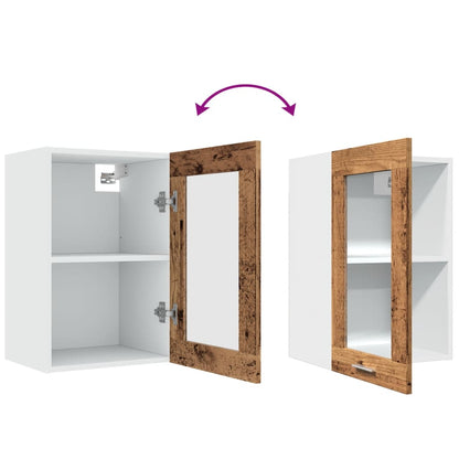 Mobile Pensile “Lyon” Vetro Legno Antico 40x31x60 cm - homemem39