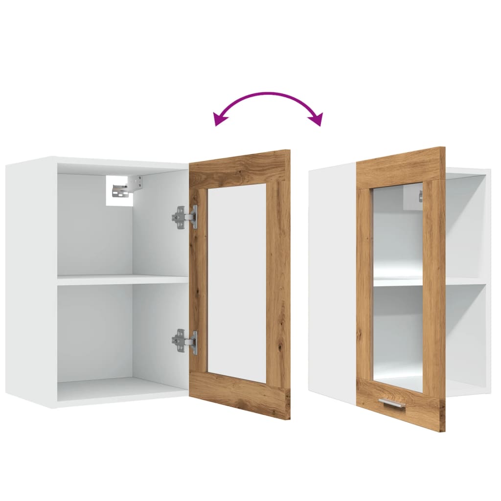 Pensile Vetro “Lyon” Rovere Artigianale 40x31x60 cm - homemem39