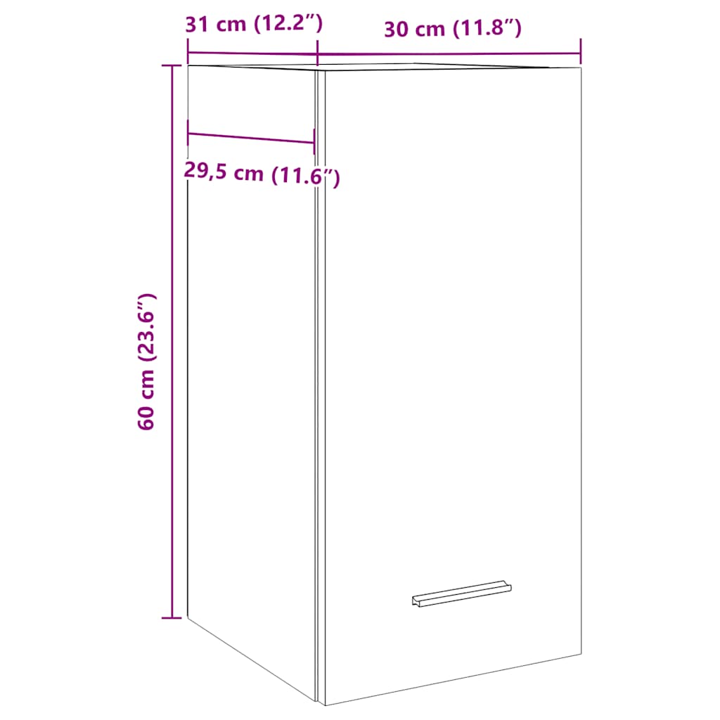 Mobile Pensile “Lyon” Legno Antico 30x31x60 cm | homemem39