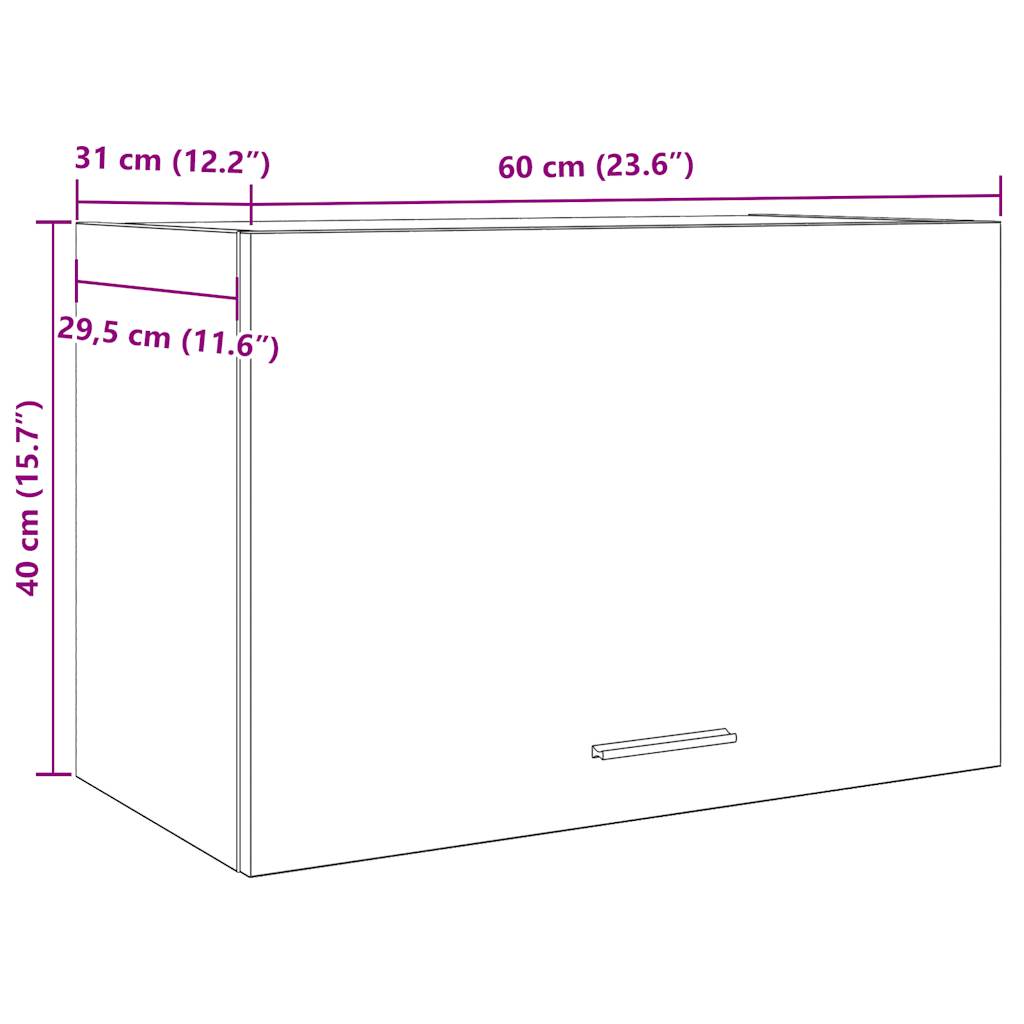 Mobile Pensile “Lyon” Legno Antico 60x31x40 cm | homemem39
