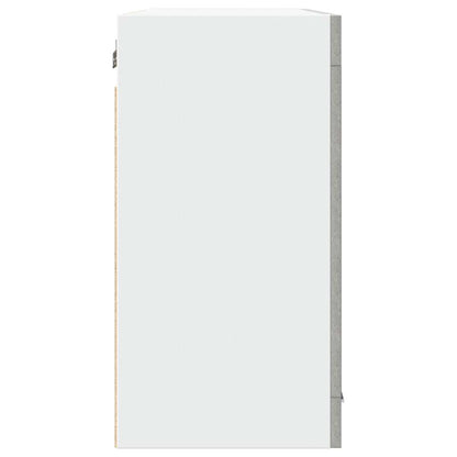 Mobile Pensile con Vetro “Lyon” Grigio Cemento 80x31x60 cm | homemem39