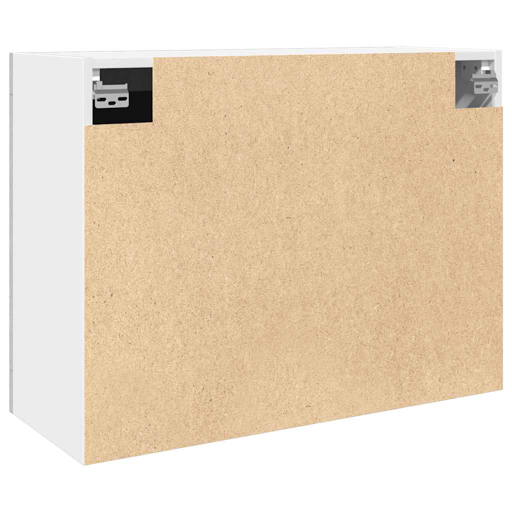 Mobile Pensile con Vetro “Lyon” Grigio Cemento 80x31x60 cm - homemem39