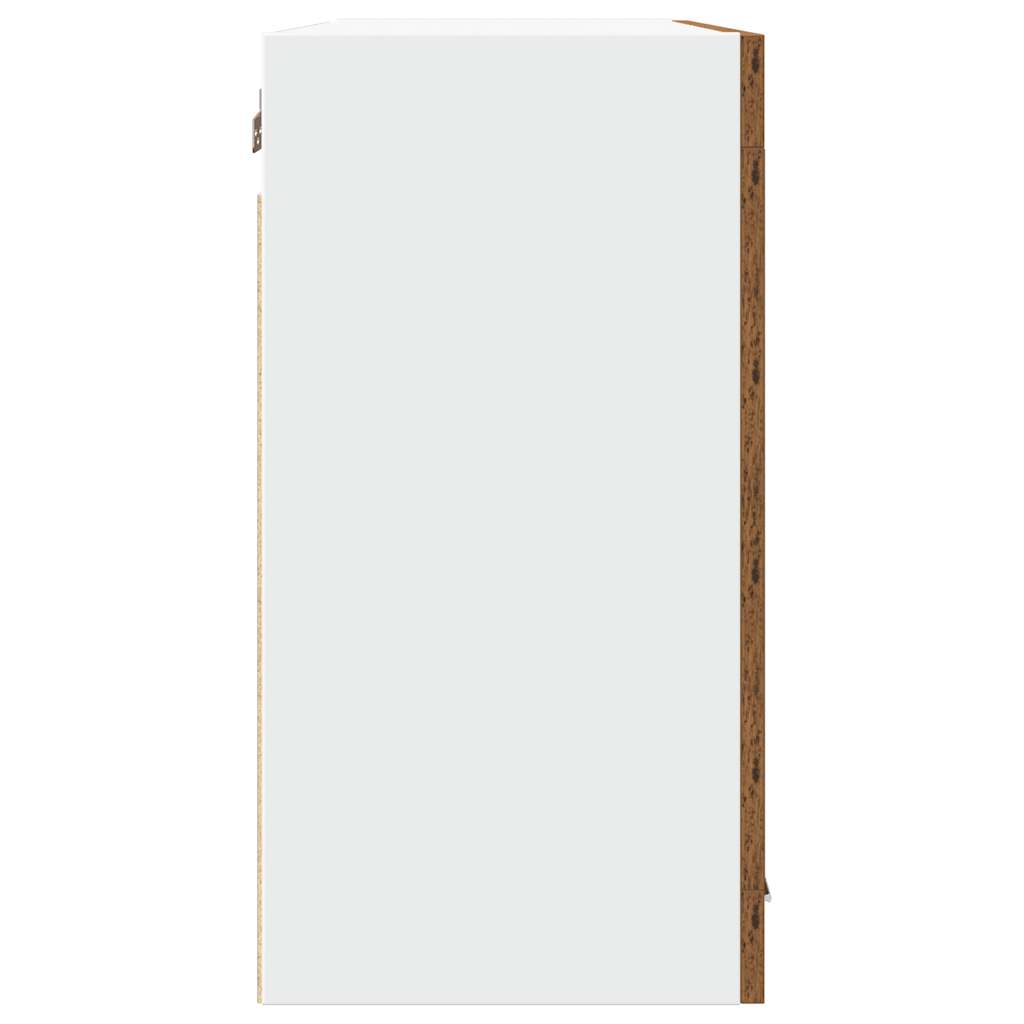 Mobile Pensile con Vetro “Lyon” Legno Antico 80x31x60 cm - homemem39