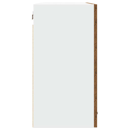 Mobile Pensile con Vetro “Lyon” Legno Antico 80x31x60 cm - homemem39