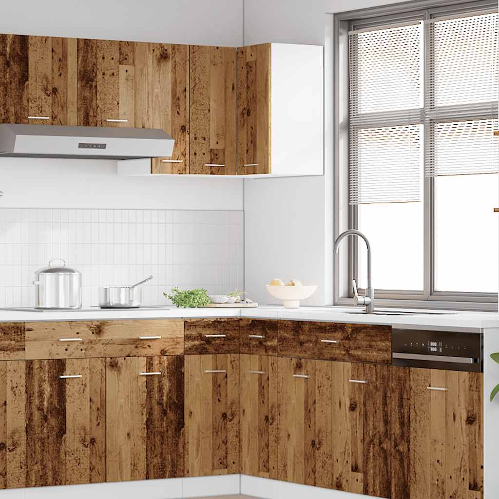 Mobile Pensile Angolo “Lyon” Legno Vecchio 57x57x60 - homemem39