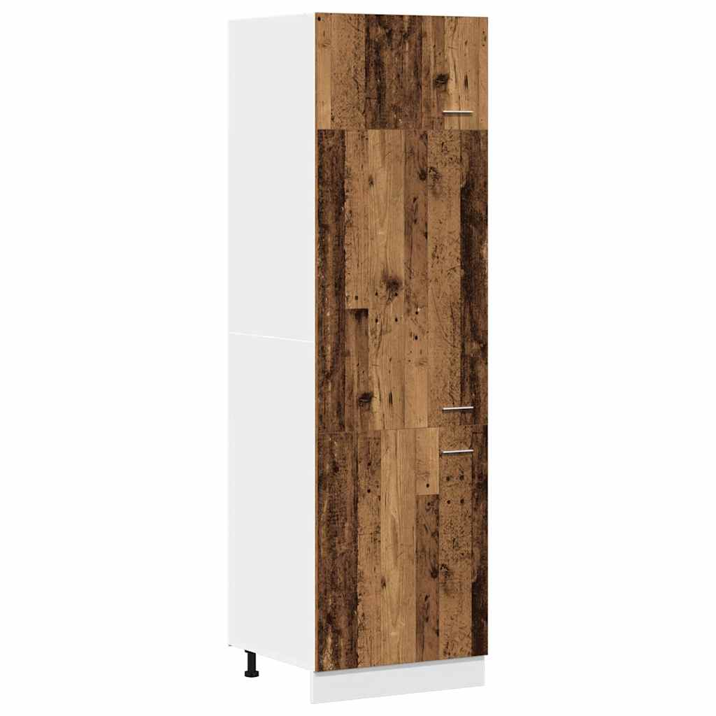 Armadio per Frigo “Lyon” Legno Antico 60x57x207 cm - homemem39