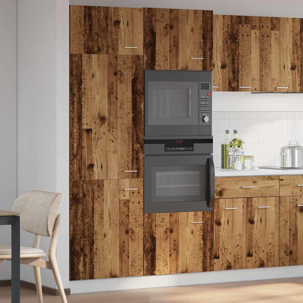 Armadio per Frigo “Lyon” Legno Antico 60x57x207 cm - homemem39