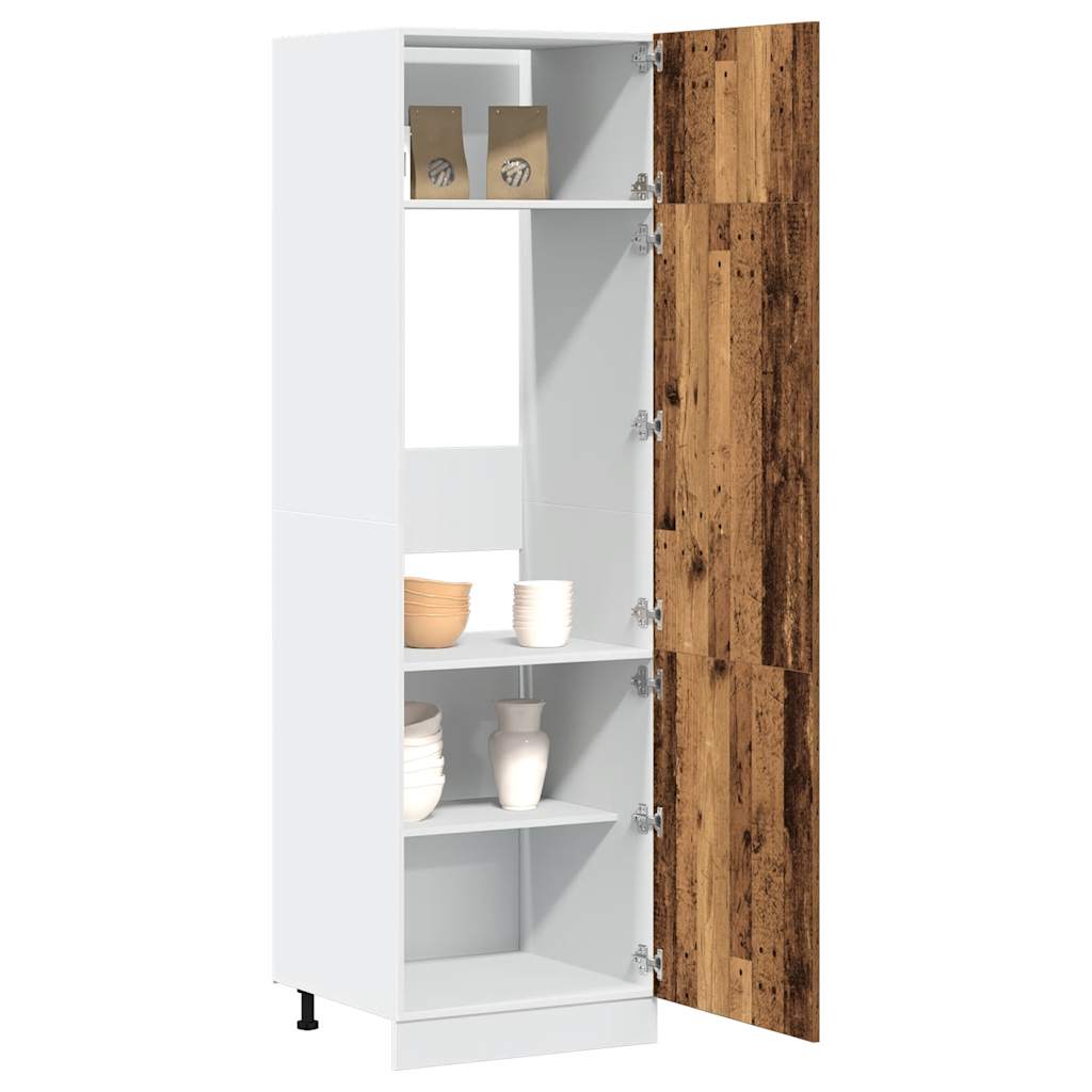 Armadio per Frigo “Lyon” Legno Antico 60x57x207 cm | homemem39