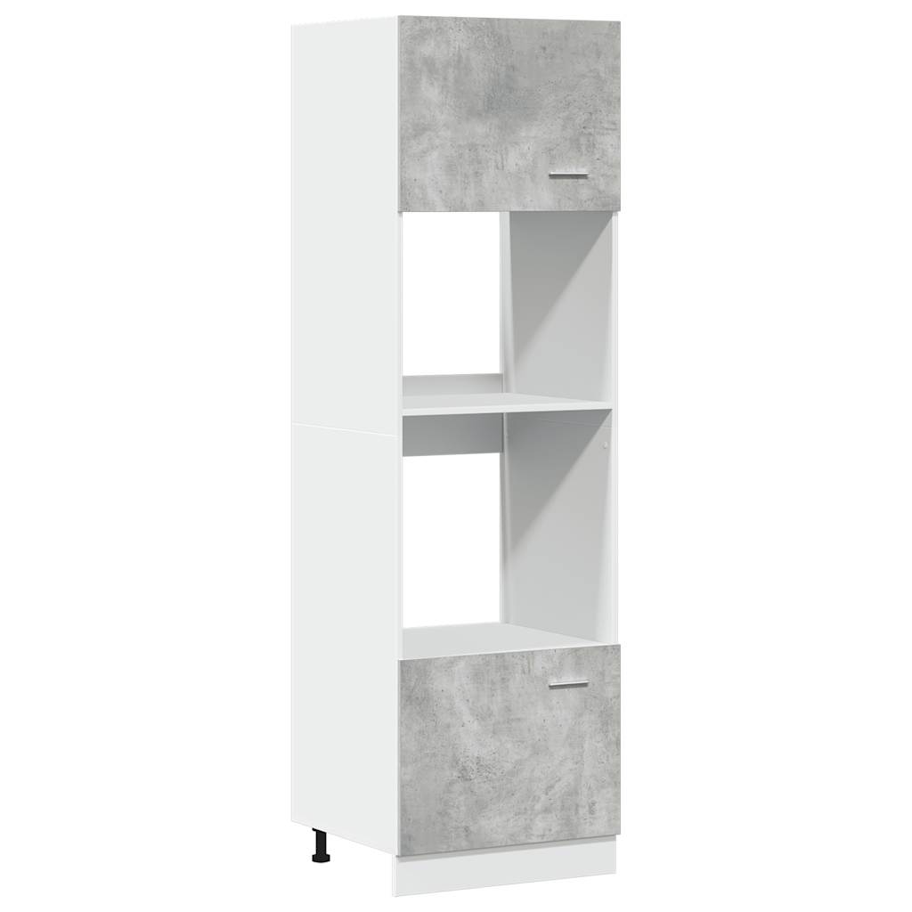 Mobile per Microonde “Lyon” Grigio Cemento 60x57x207 cm - homemem39