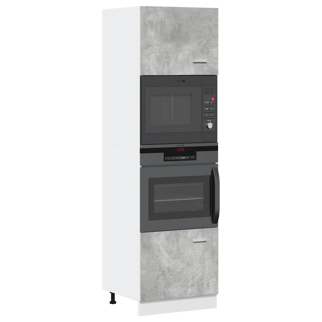 Mobile per Microonde “Lyon” Grigio Cemento 60x57x207 cm - homemem39