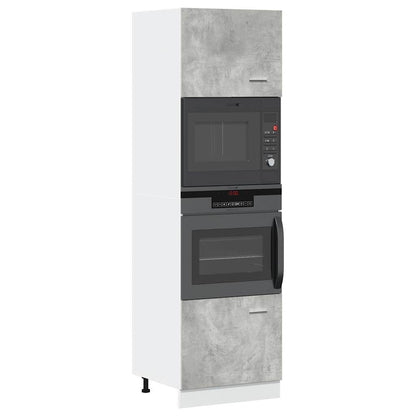 Mobile per Microonde “Lyon” Grigio Cemento 60x57x207 cm - homemem39