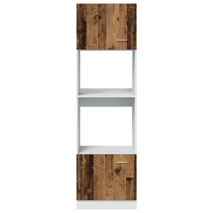 Mobile per Microonde “Lyon” Legno Antico 60x57x207 cm - homemem39