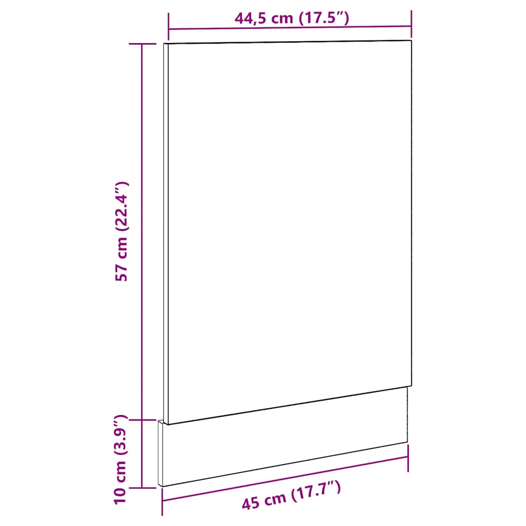 Pannello Lavastoviglie “Lyon” Rovere Artigianale 45x3x67 cm