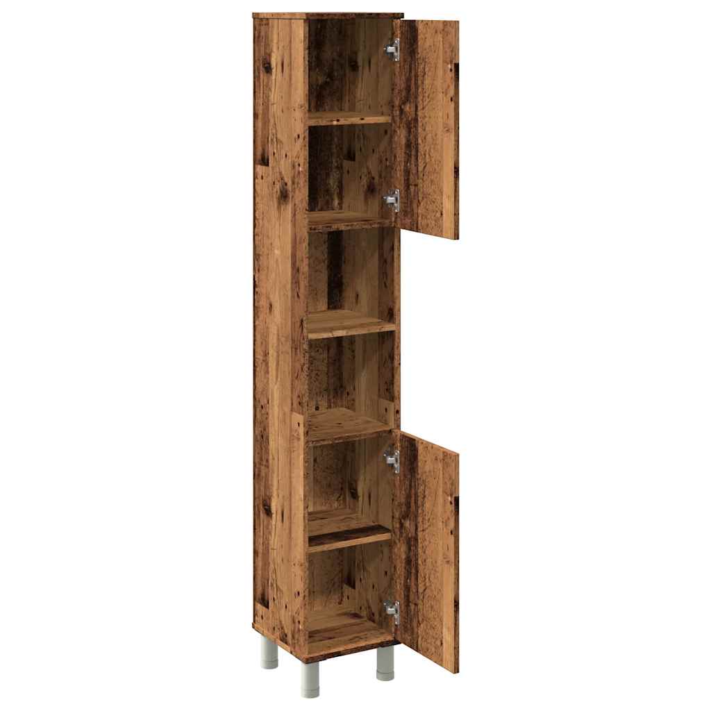 Mobile da Bagno Legno Antico 30x30x179 cm in Legno Multistrato | homemem39