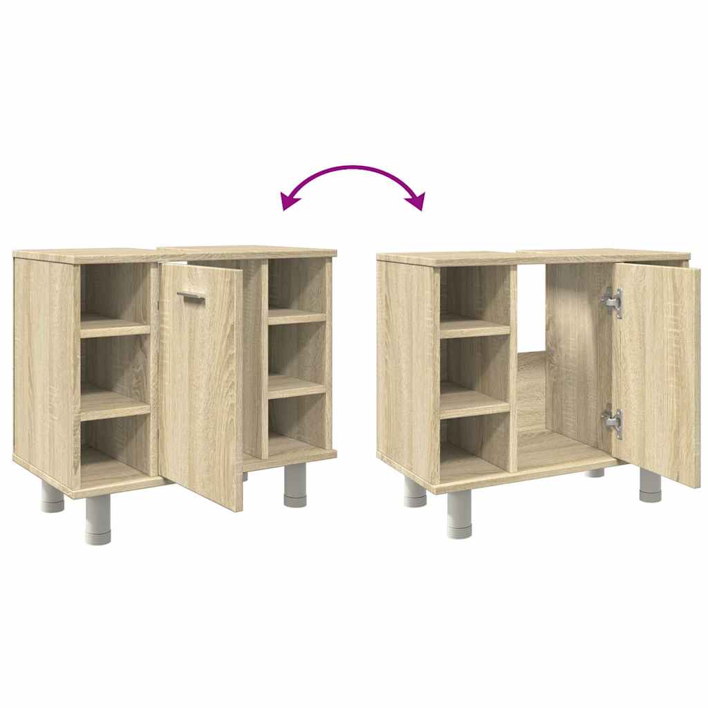 Mobile da Bagno Rovere Sonoma 60x32x53,5cm in Legno Multistrato | homemem39