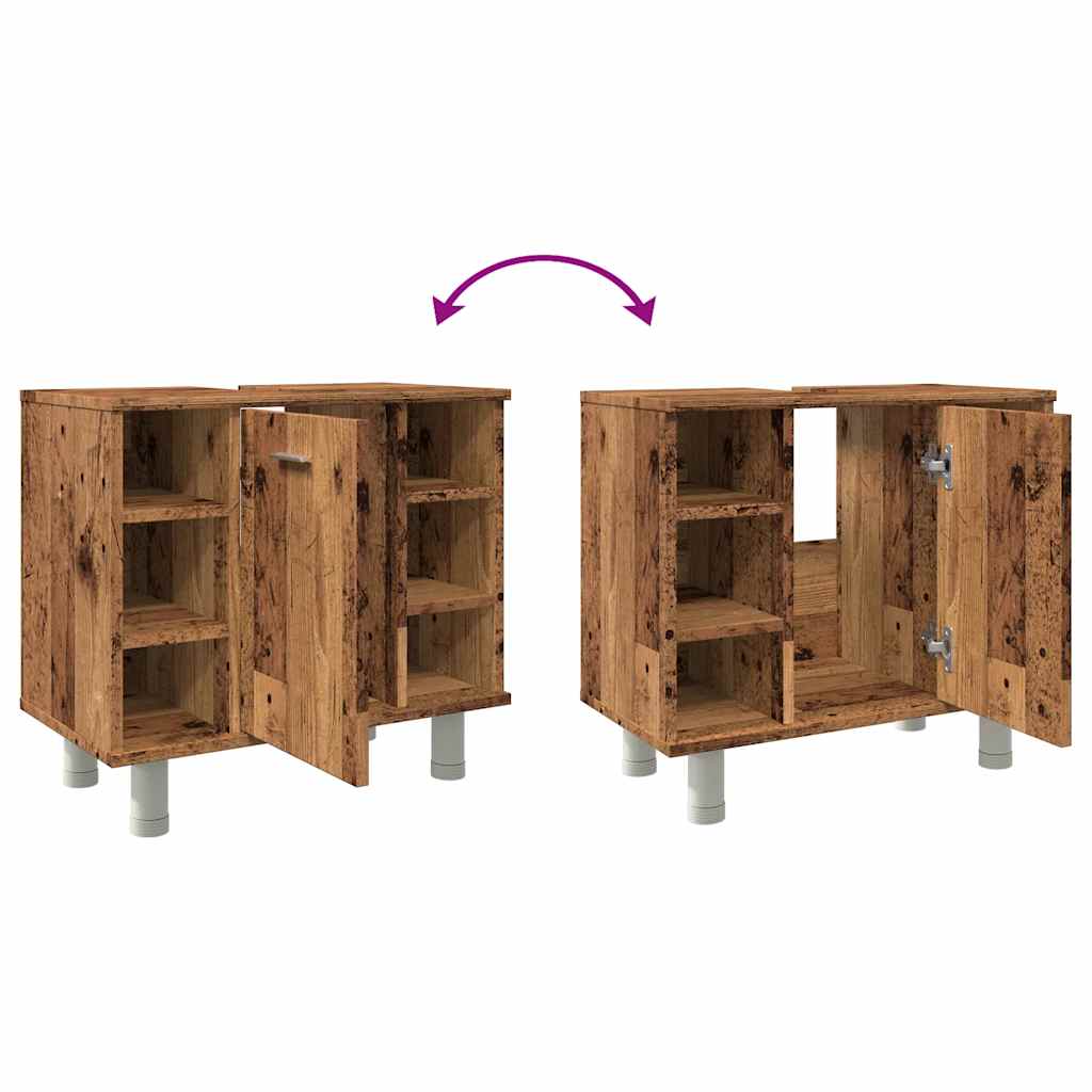 Mobile da Bagno Legno Antico 60x32x53,5 cm in Legno Multistrato | homemem39