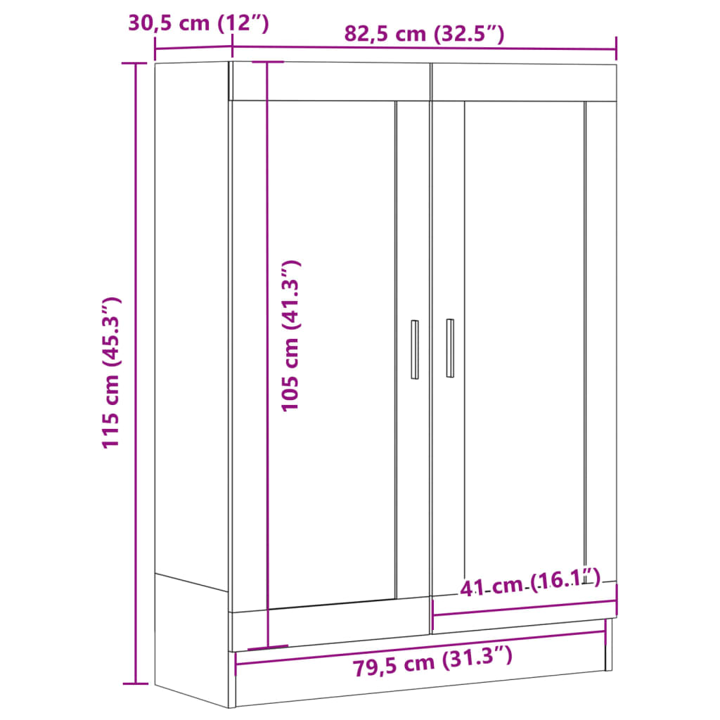 Libreria Rovere Artigianale 82,5x30,5x115 cm in Truciolato