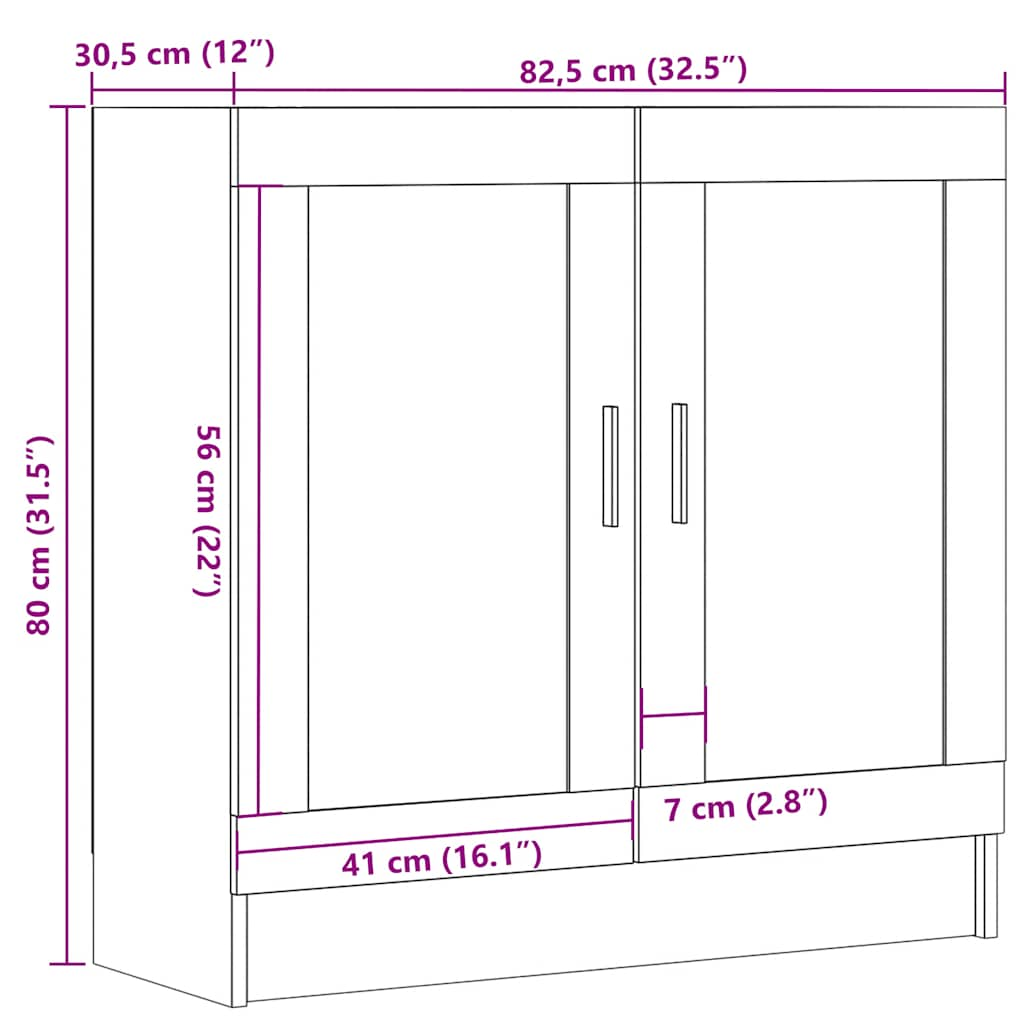 Libreria Legno Antico 82,5x30,5x80 cm in Truciolato