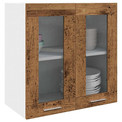 Pensile da Cucina “Lyon” con Anta in Vetro Legno Antico | homemem39