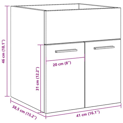 Mobile da Bagno Legno Antico 41x38,5x46 cm in Truciolato | homemem39