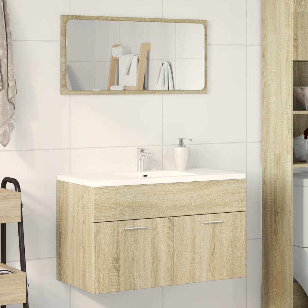 Mobile Lavabo Bagno Rovere Sonoma 90x38,5x46 cm Multistrato