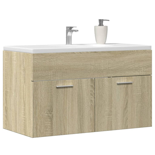Mobile Lavabo Bagno Rovere Sonoma 90x38,5x46 cm Multistrato | homemem39