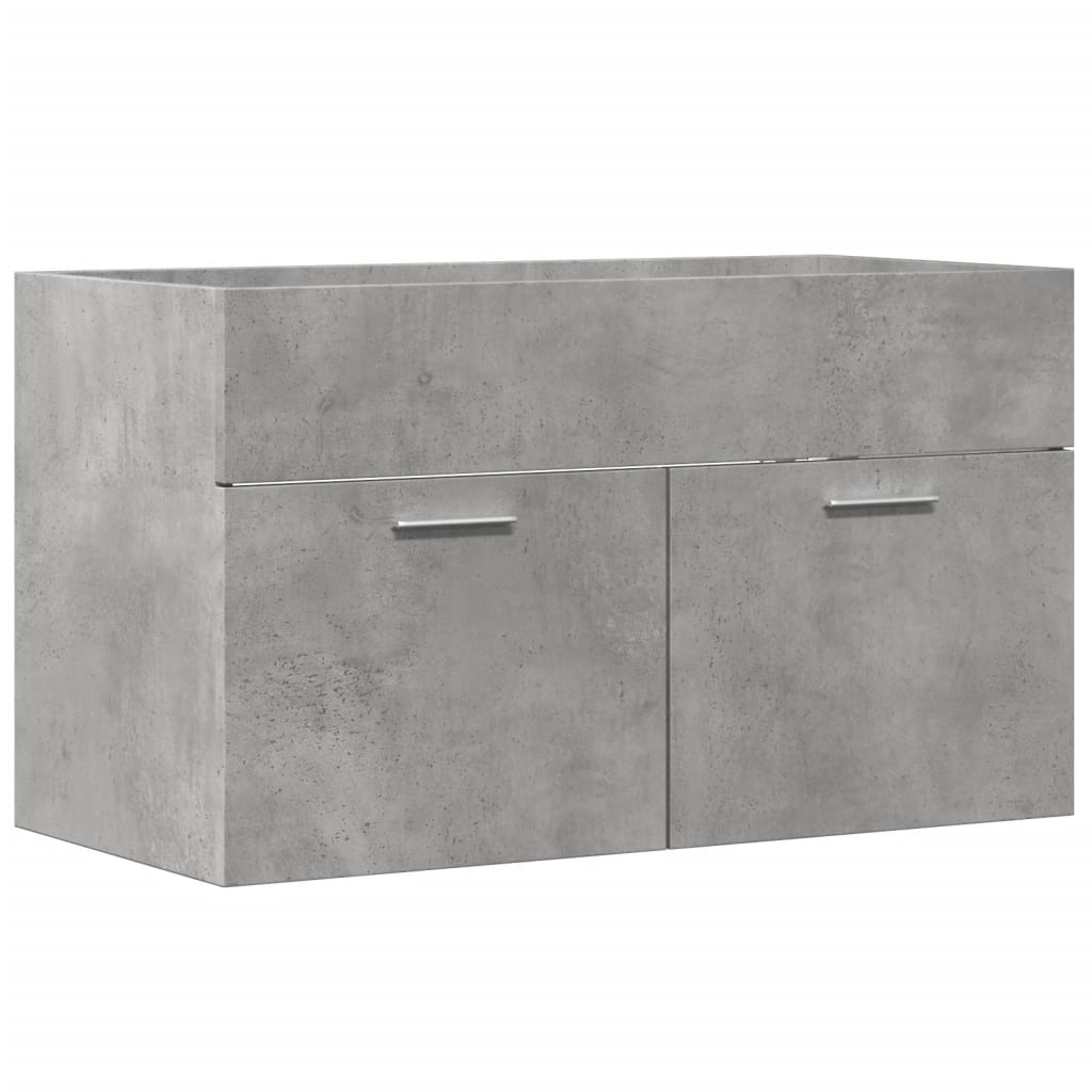 Mobile Lavabo Bagno Grigio Cemento 90x38,5x46 cm Multistrato